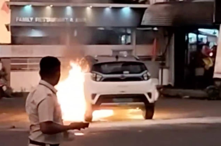 Tata Nexon EV catches fire after a crash in Hyderabad? Video viral!